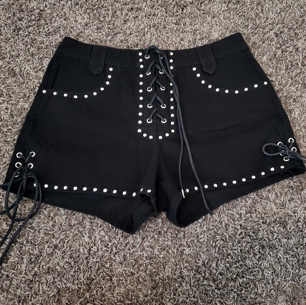 NWT Fashion Nova Lace-up Demin Shorts